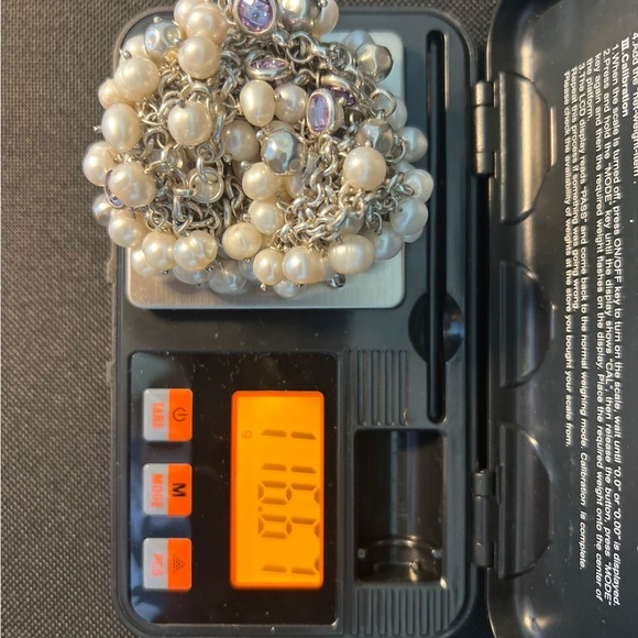 Elegant White River Pearl and Lilac Alexandrite Stone Necklaces - Picture 5 of 6